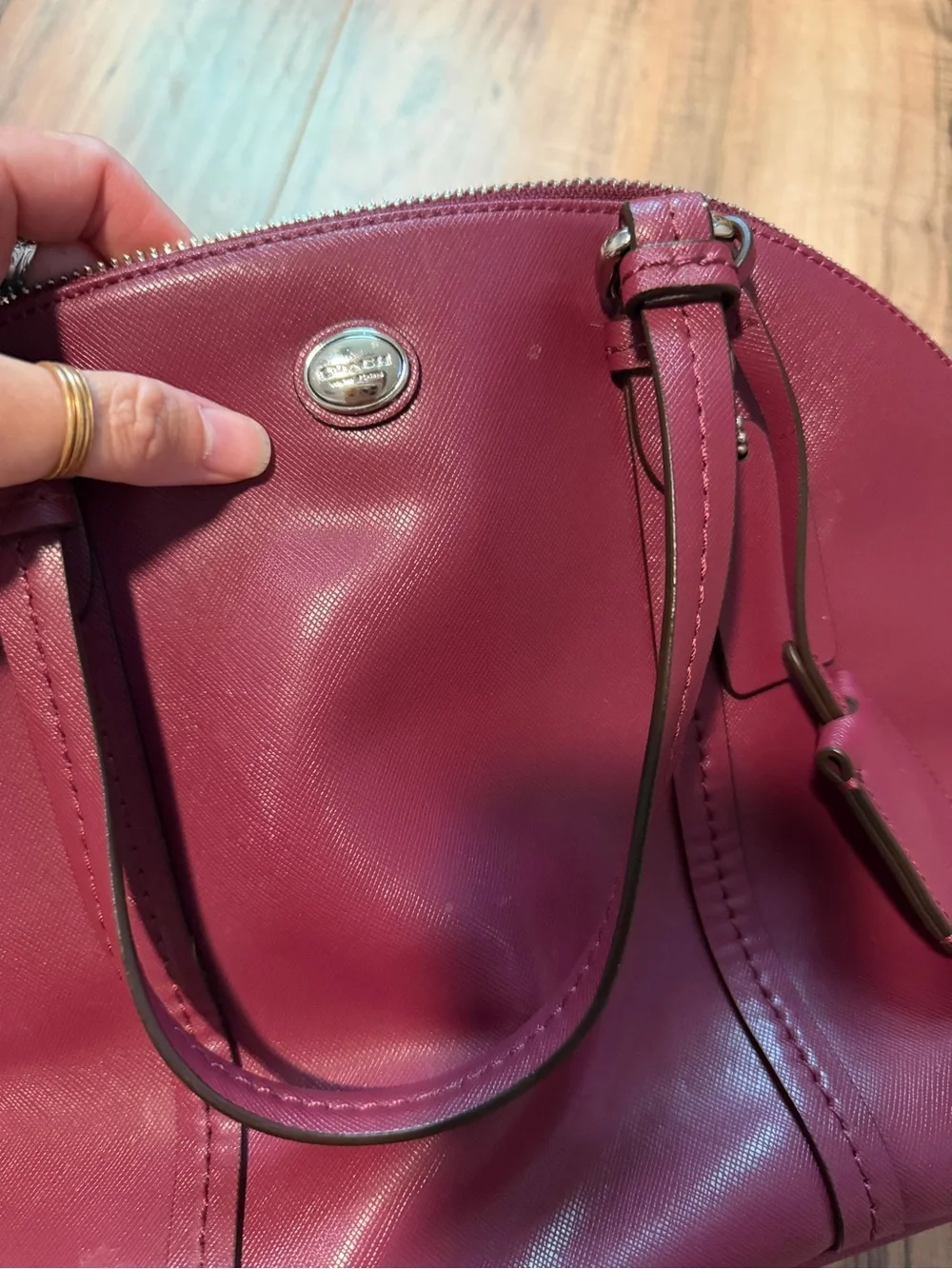 Coach Wine Red Dome Satchel